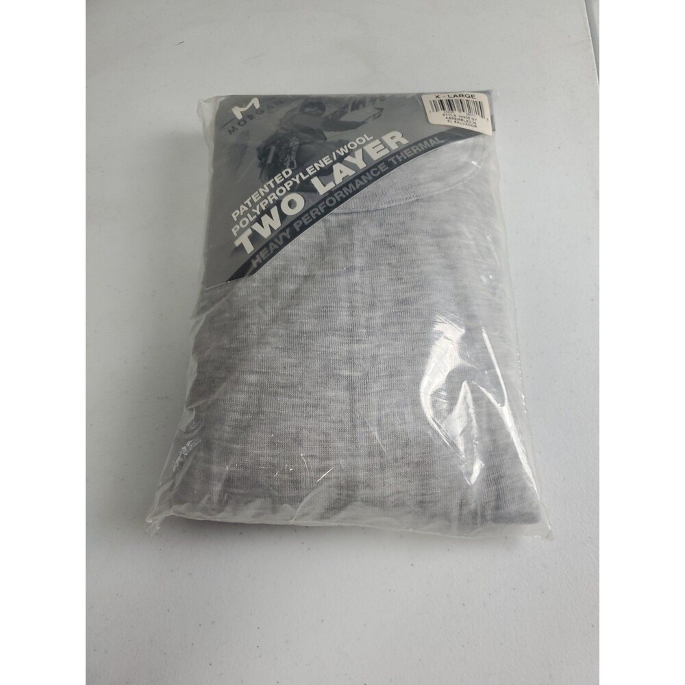 Morgan Mills Two Layer Shirt Large Gray Wool Blend Base Thermal Size XL New